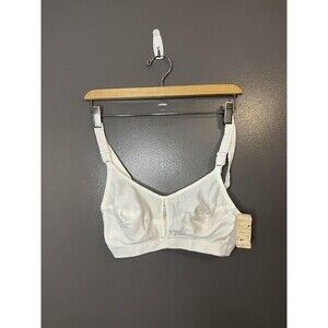 Vintage Mary Jane Bra Womens 34D White Soft Cup Wire Free Made USA Style 77 80s